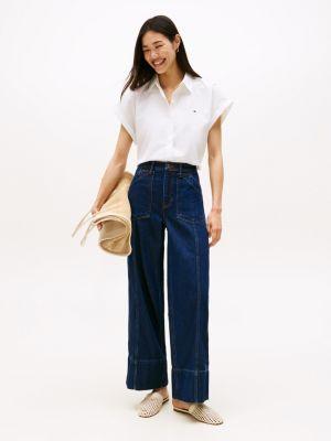 nautical high-rise wide-leg jean