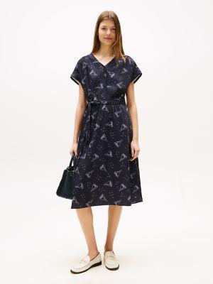 nautical print midi dress