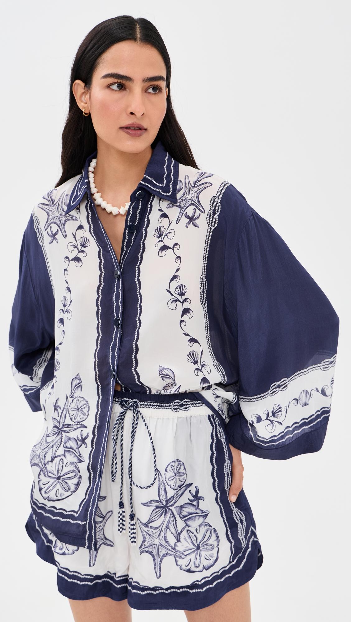 nautical scarf button down shirt