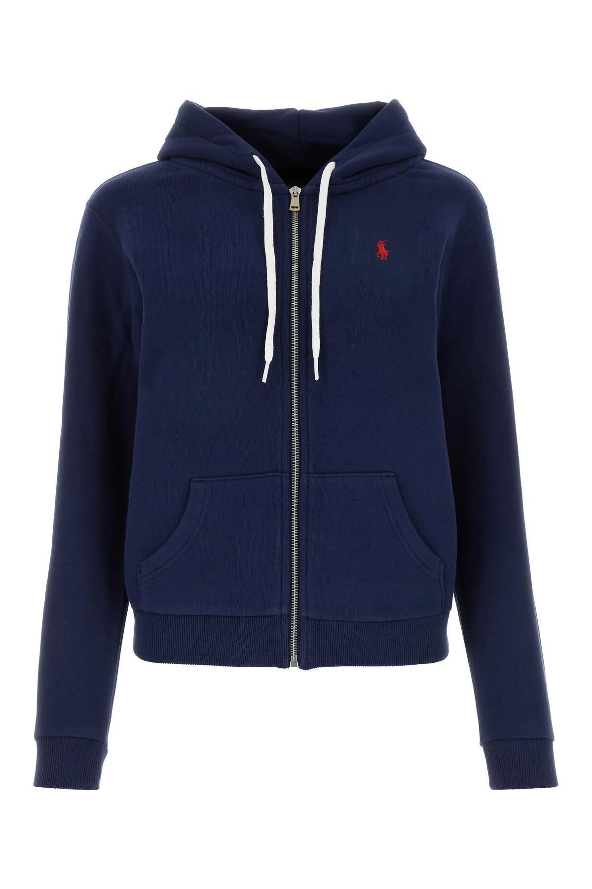 navy blue cotton blend sweatshirt polo ralph lauren