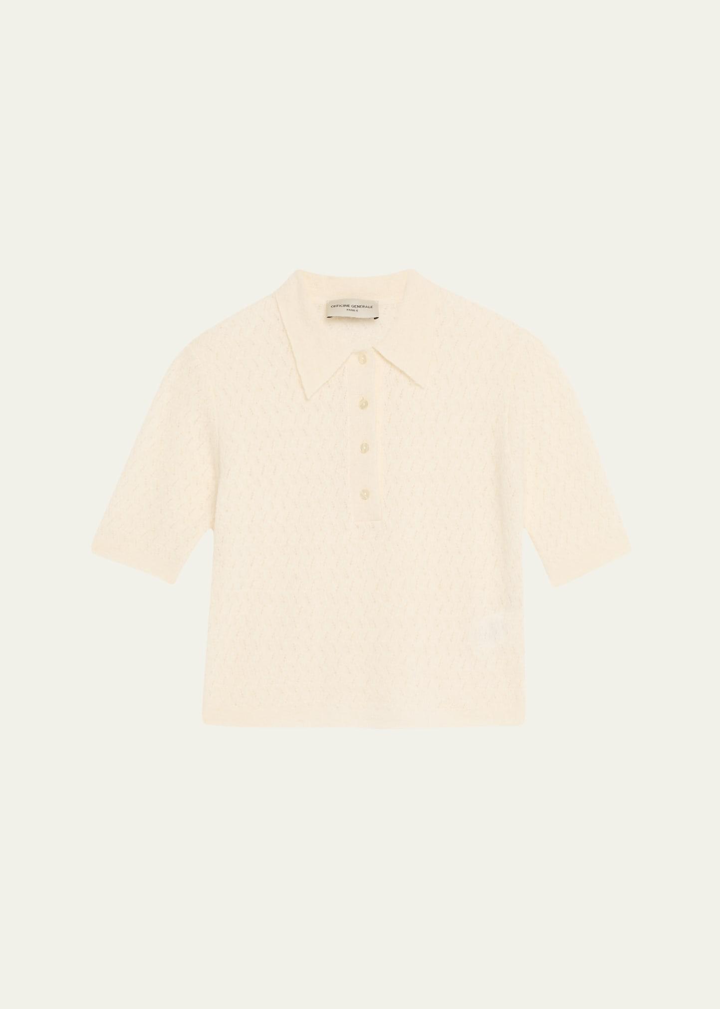 naya lace alpaca wool polo shirt