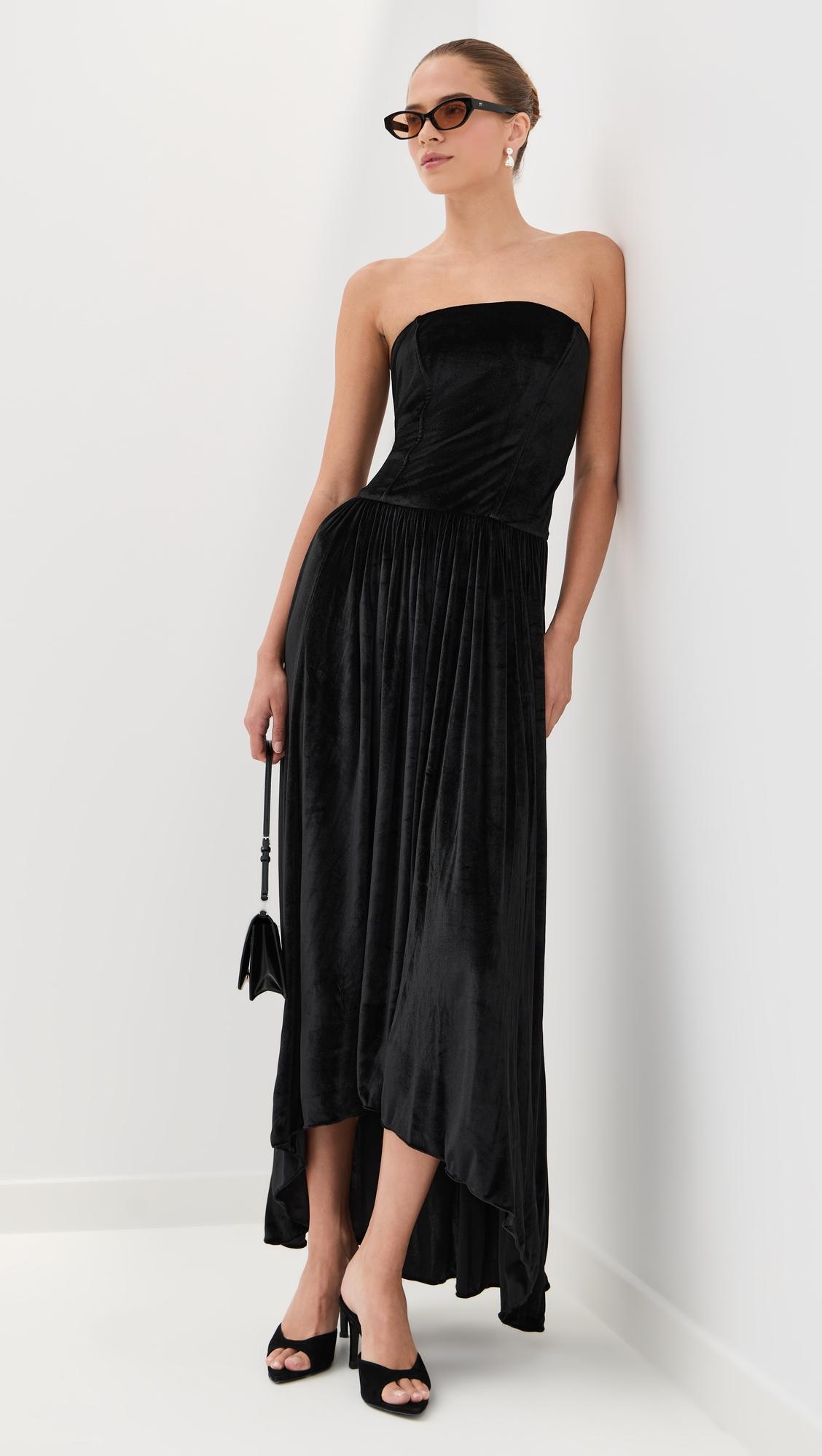 nayara velvet midi dress