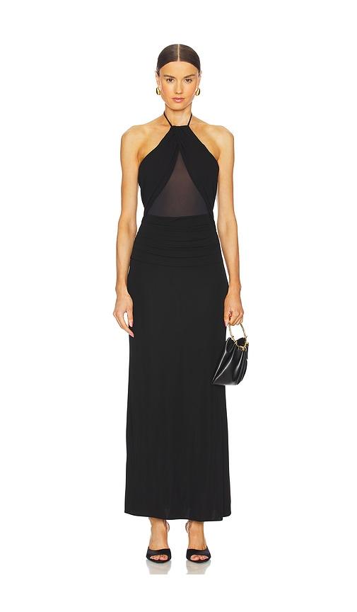 nbd amina maxi dress in black.