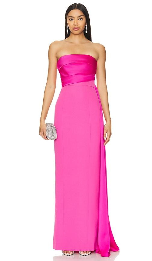 nbd amira gown in pink.