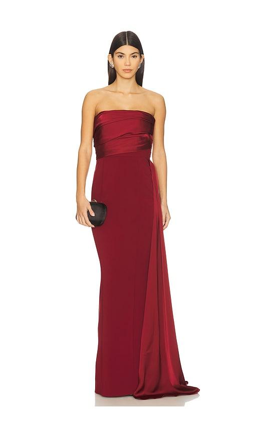 nbd amira gown in red.