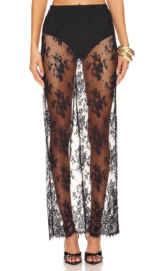 nbd anjali maxi skirt in black.