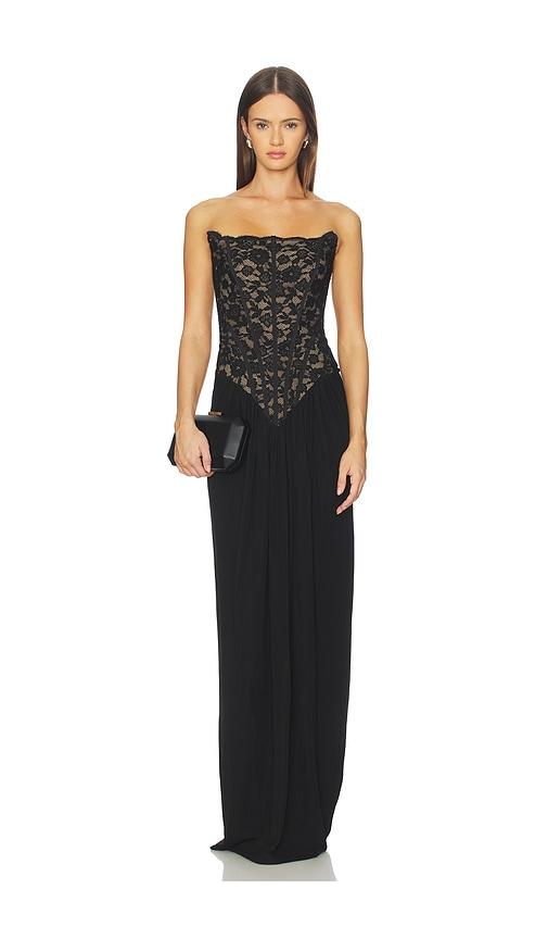 nbd asta gown in black.