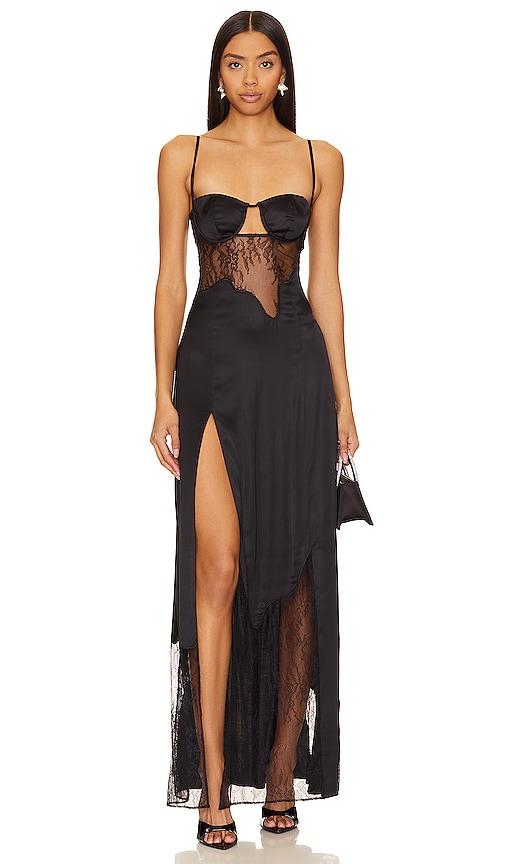 nbd averie gown in black.