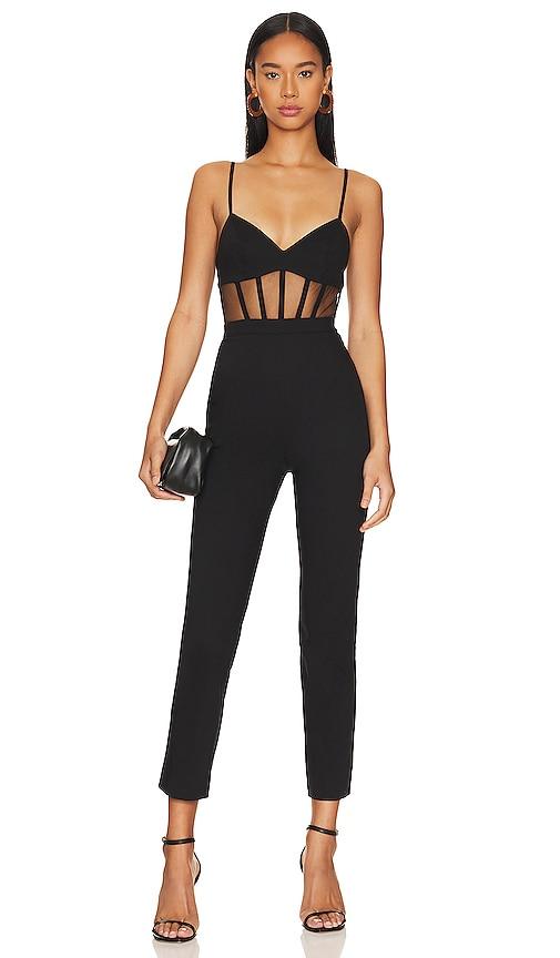 nbd bianna jumpsuit in black.