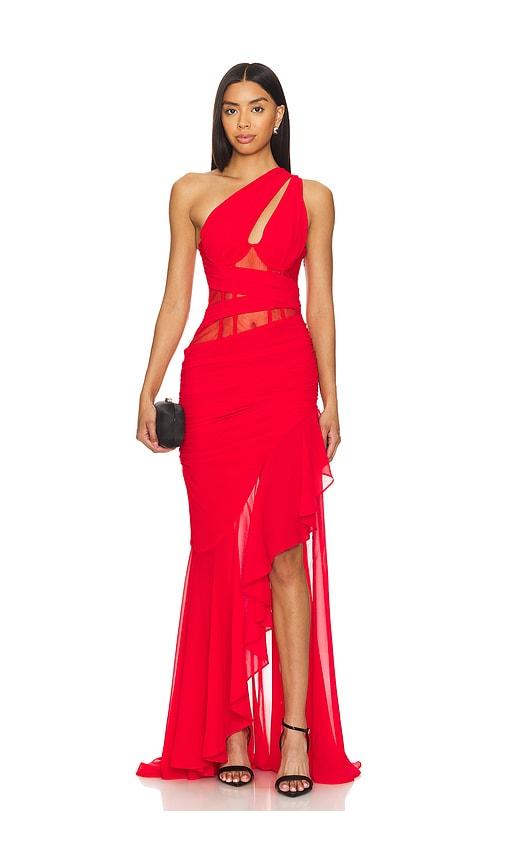nbd christian gown in red.