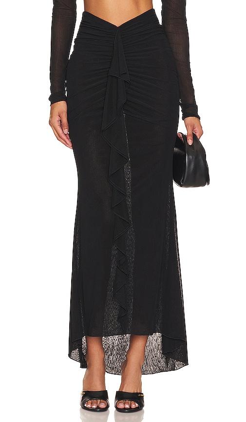 nbd deepa maxi skirt in black.