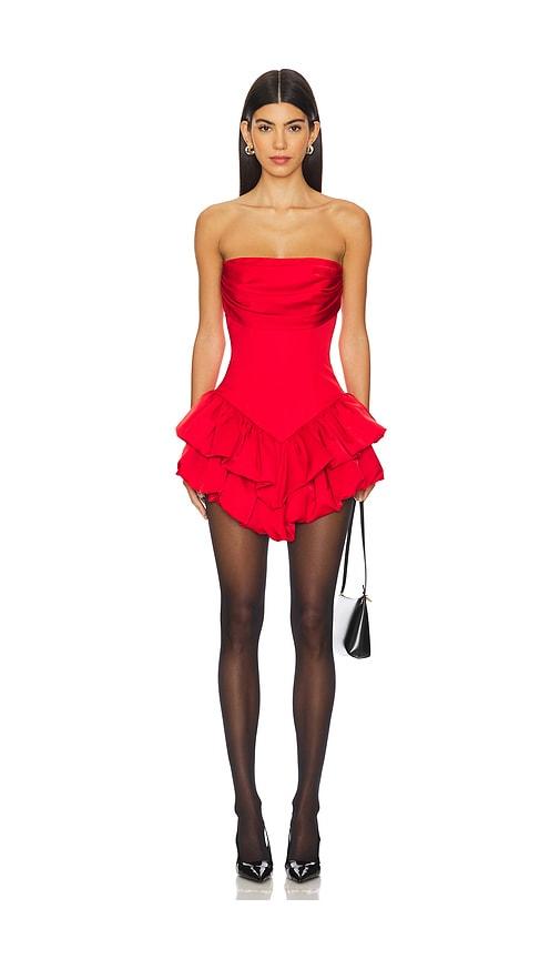 nbd emilia mini dress in red.