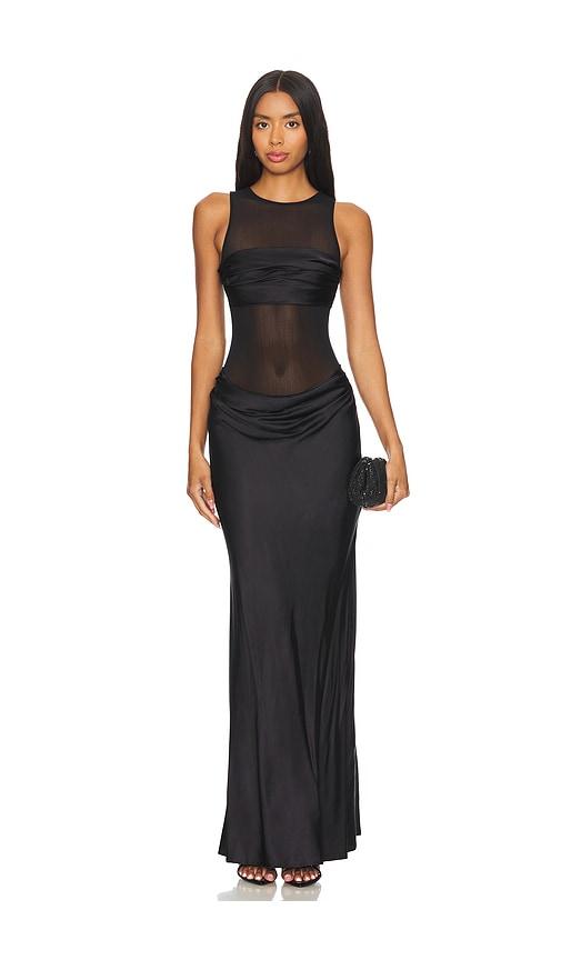 nbd fiza maxi dress in black.