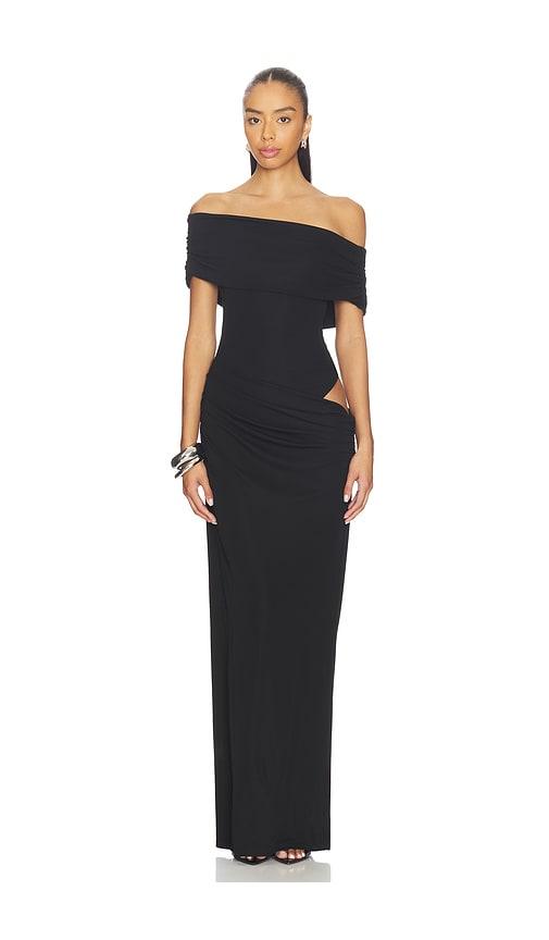 nbd hadar maxi dress in black.