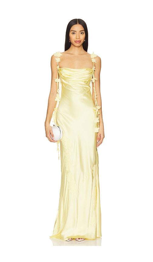 nbd inaya gown in yellow.