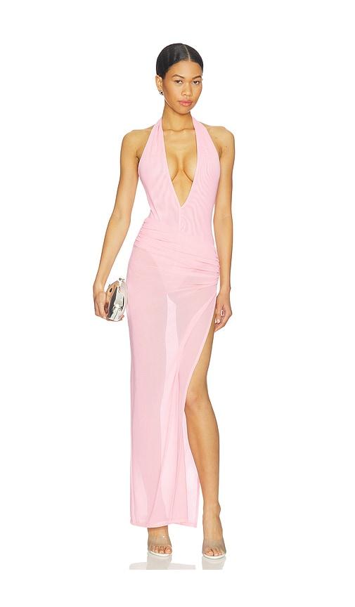 nbd lielle maxi dress in rose.