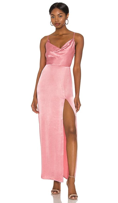 nbd lila gown in rose.