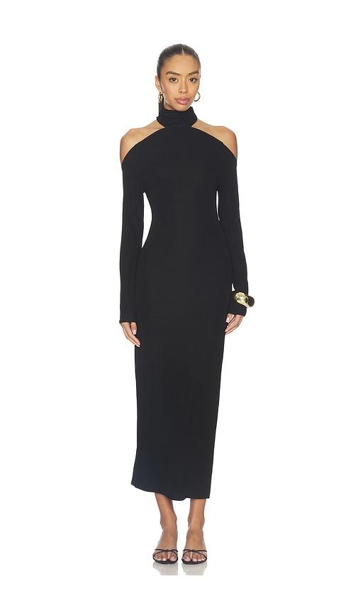 nbd lyra maxi dress in black.