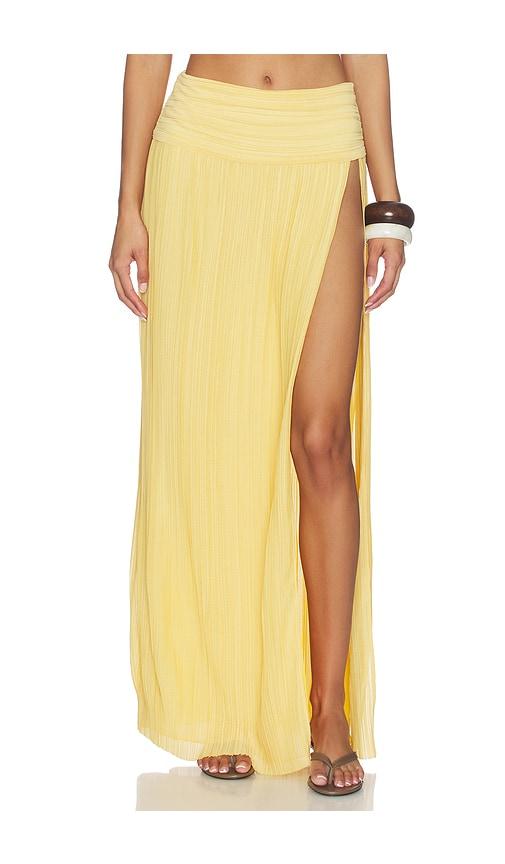 nbd mallika maxi skirt in yellow.