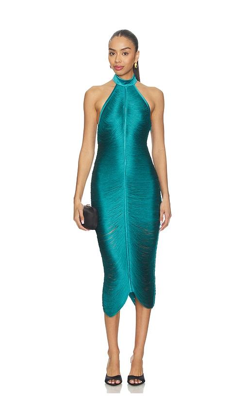 nbd nargis midi dress in teal.