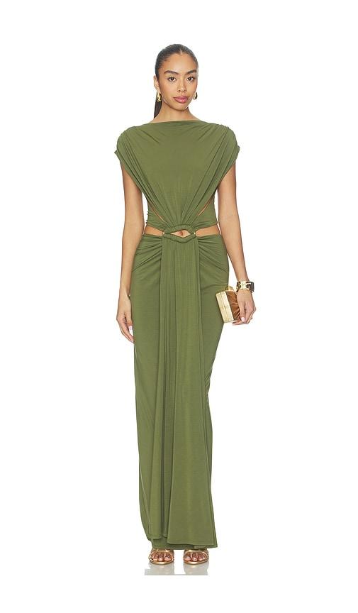 nbd nicolette gown in olive.