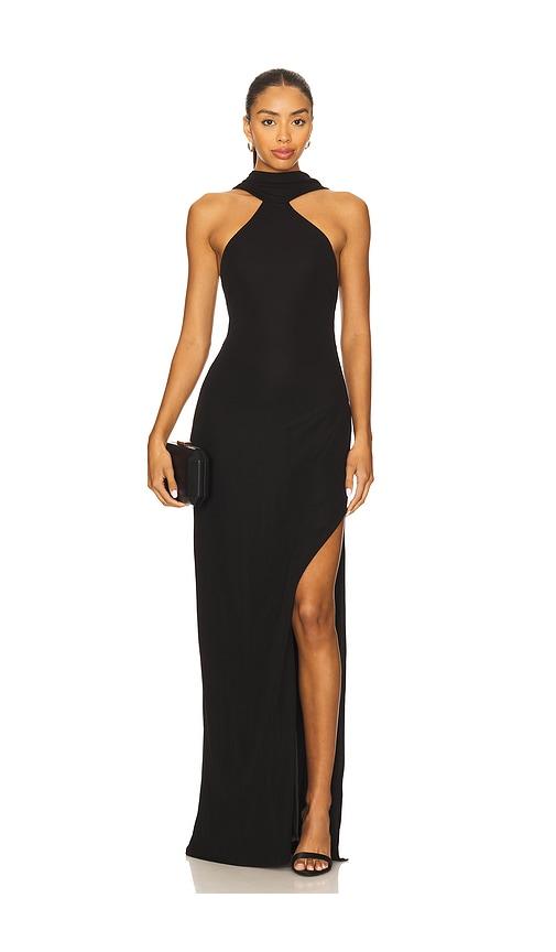 nbd renata gown in black.