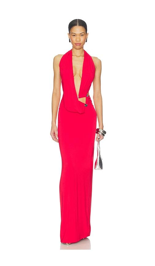 nbd sabine gown in red.