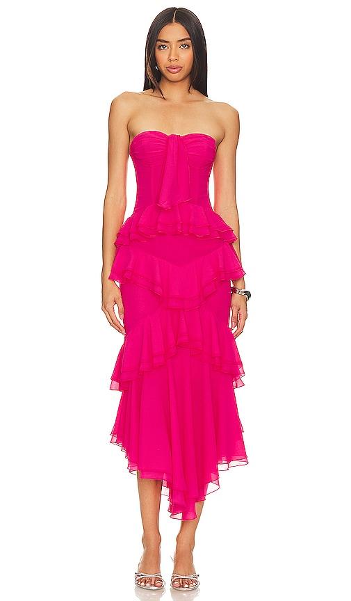 nbd sarita gown in fuchsia.