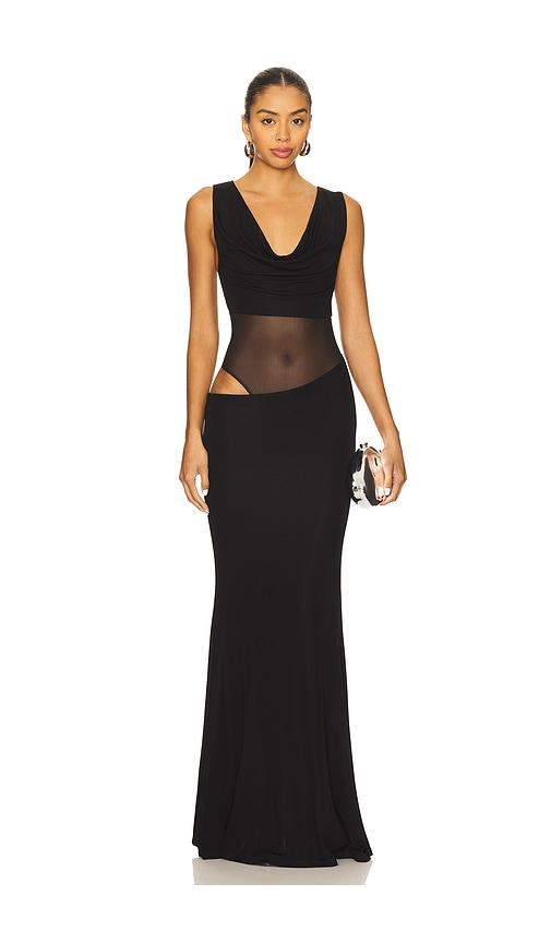 nbd the derowen gown in black.