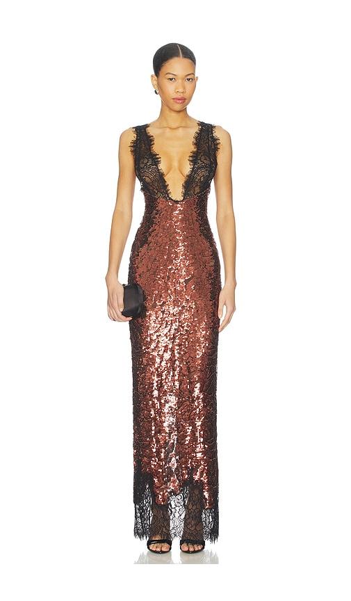 nbd the lorelai maxi dress in chocolate.