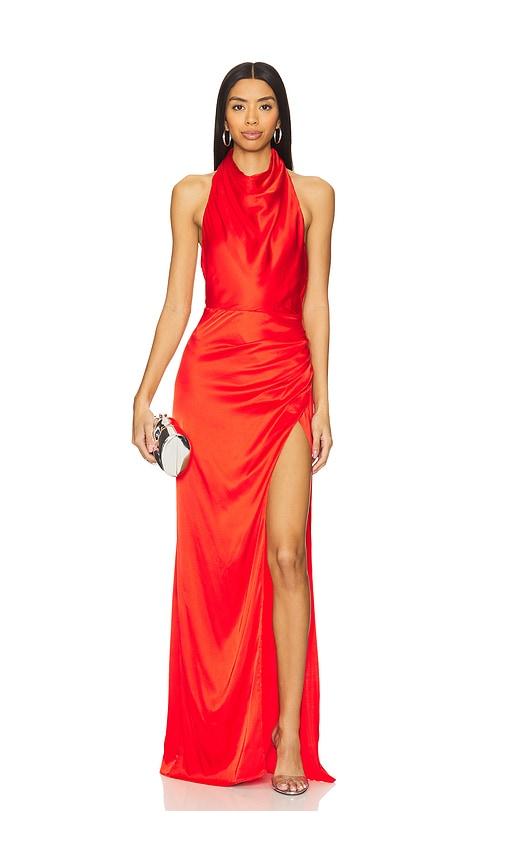 nbd the mathilde gown in red.