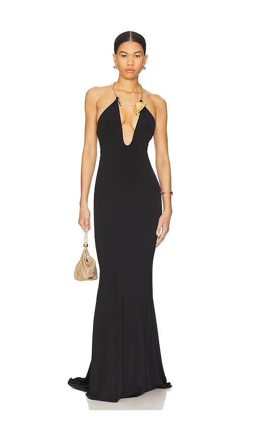 nbd the sansa maxi dress in black.