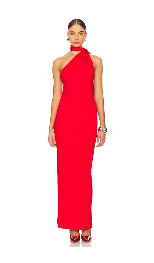 nbd the violetta maxi dress in red.