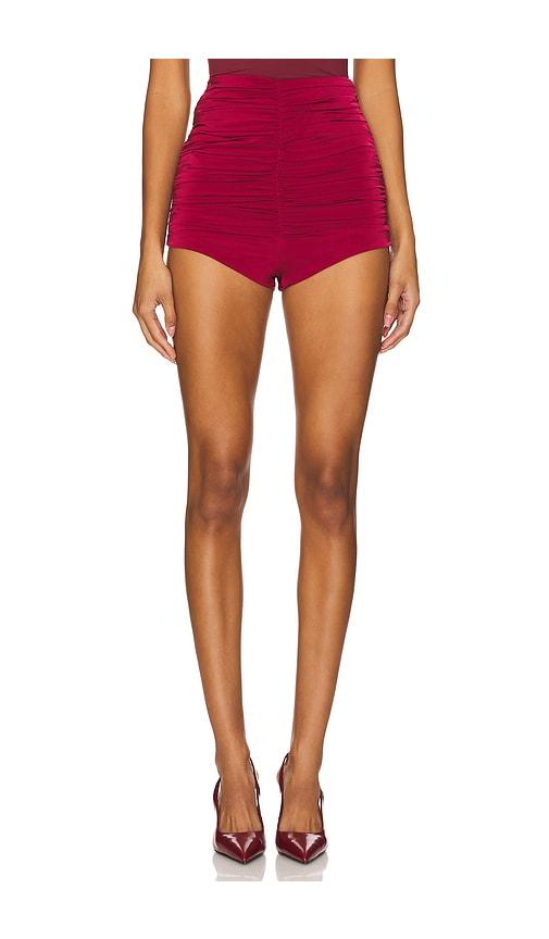 nbd twilight shorts in burgundy.