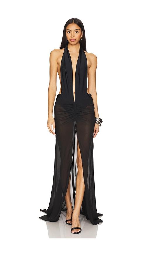 nbd vera maxi dress in black.