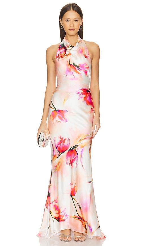 nbd x bridget nessta gown in pink.