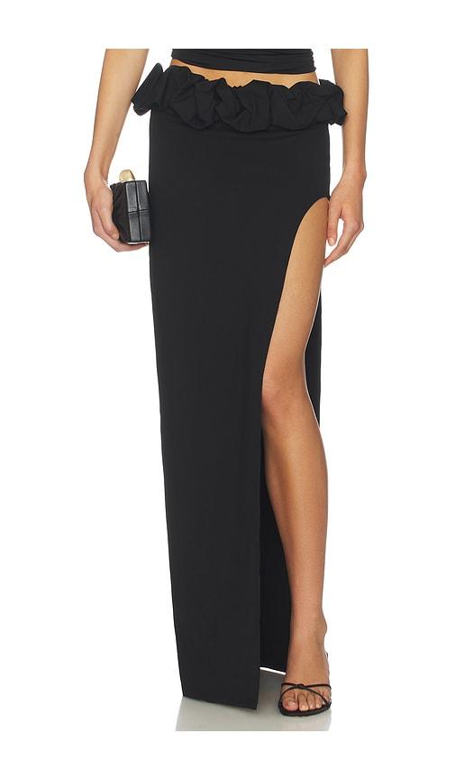 nbd zoya maxi skirt in black.