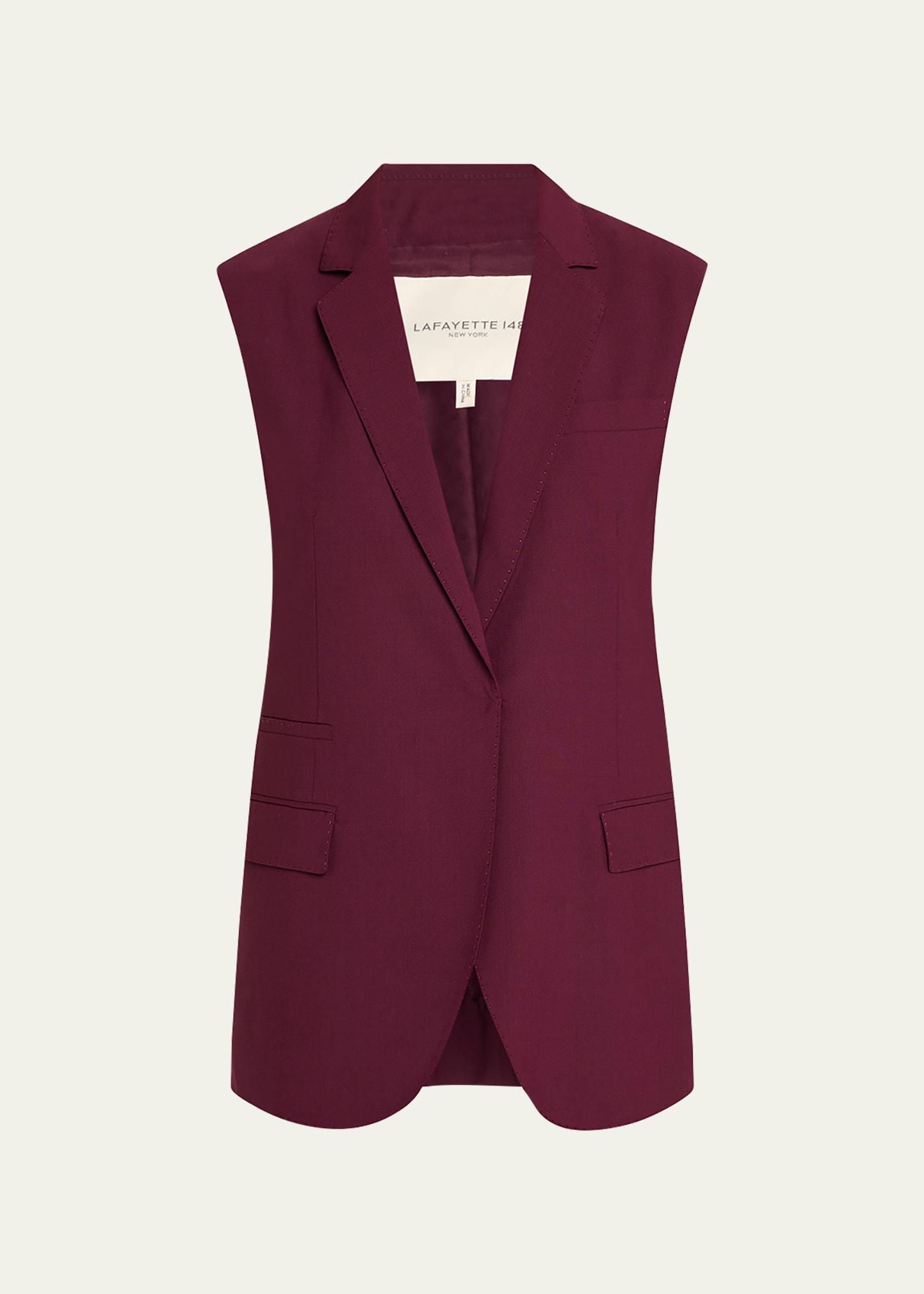 neapolitan pick stitch lightweight wool vest