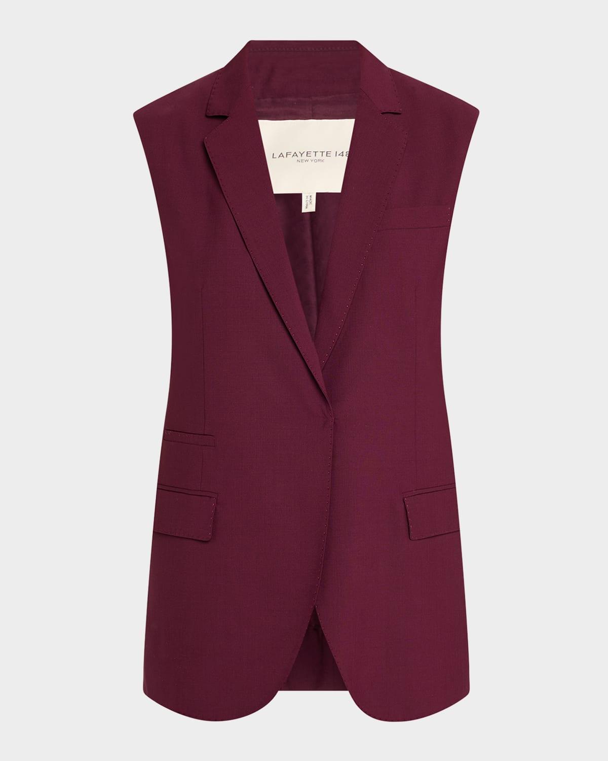 neapolitan pick stitch lightweight wool vest