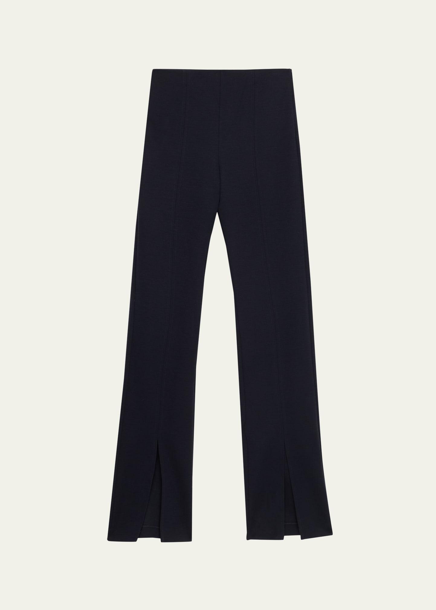 nebbia slit-hem straight-leg wool pants