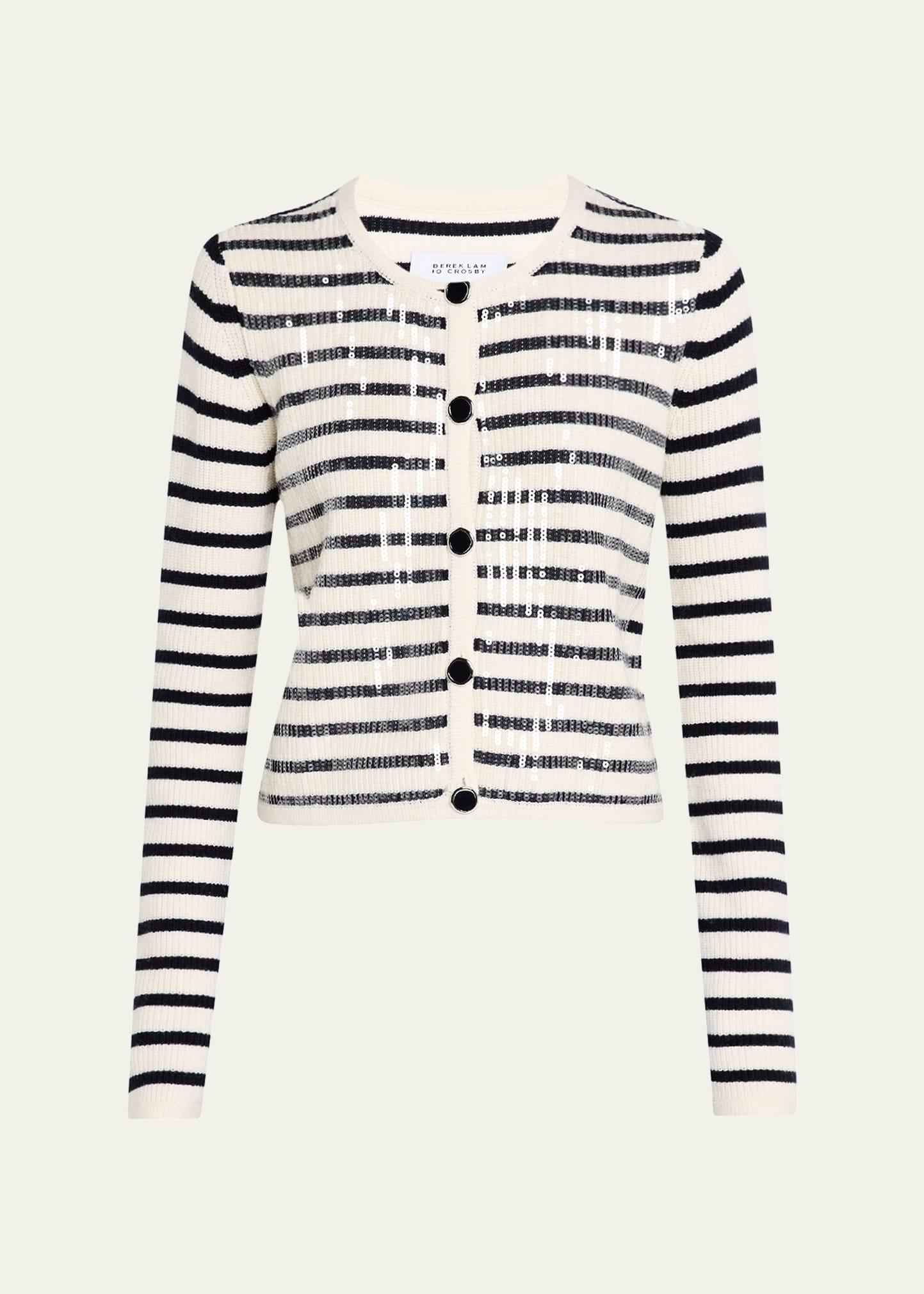 nebula sequined striped cardigan