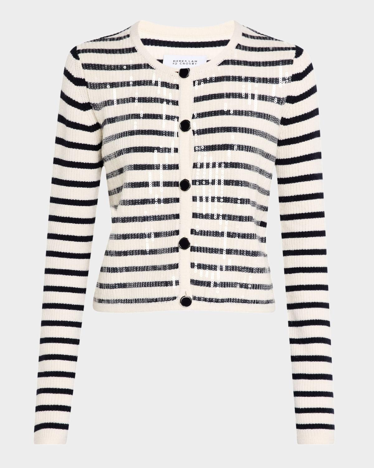 nebula sequined striped cardigan