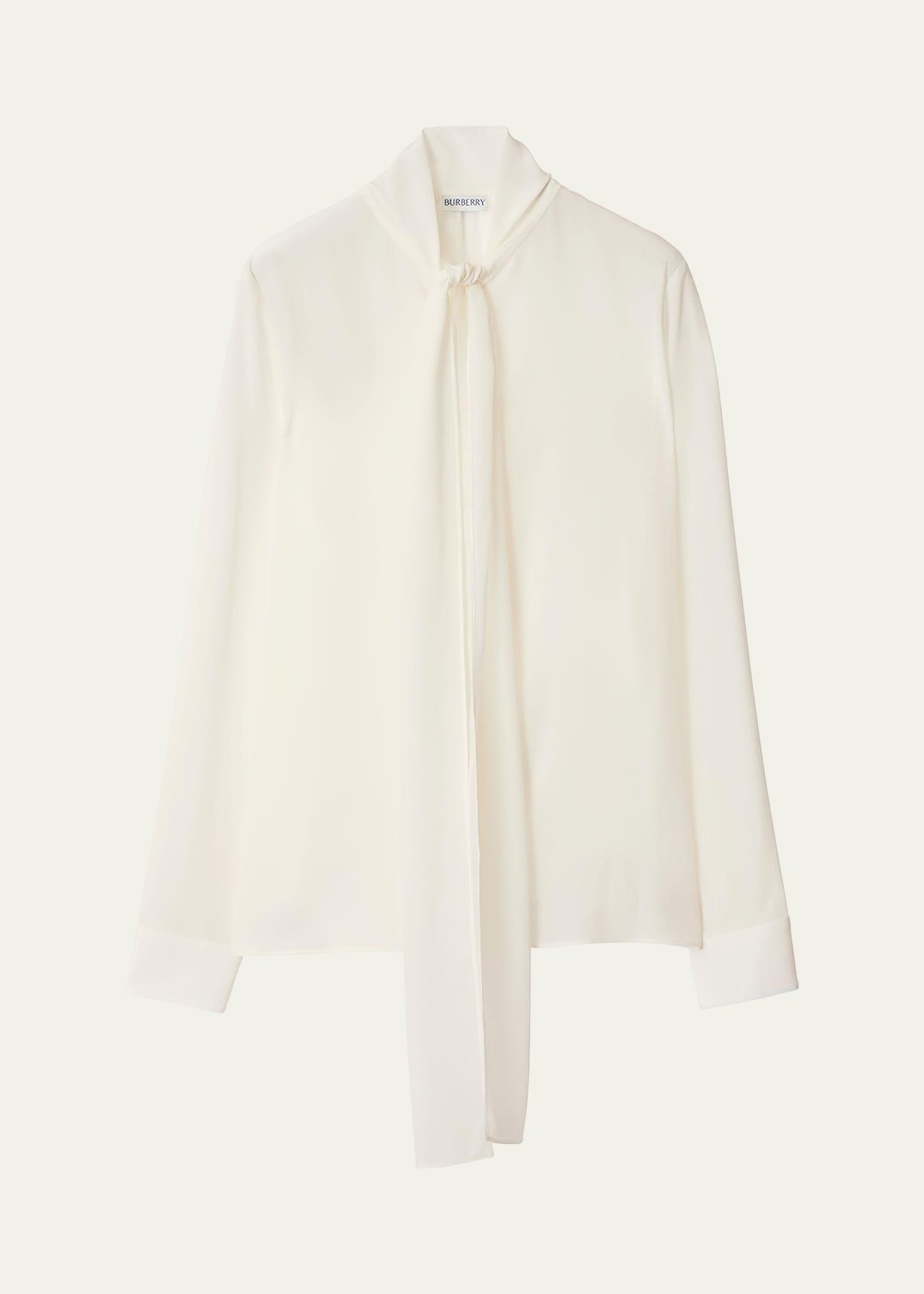 neck scarf silk blouse