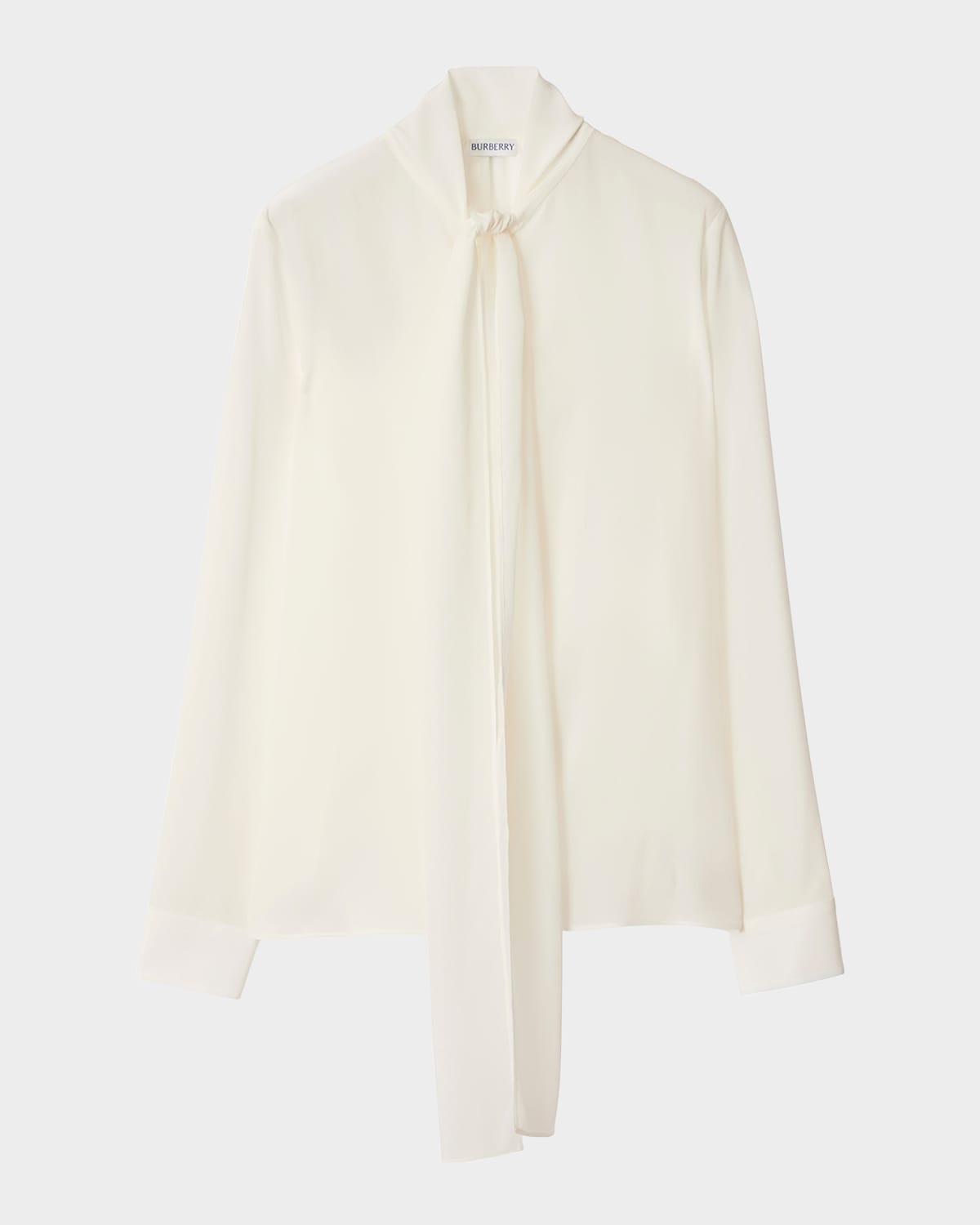 neck scarf silk blouse