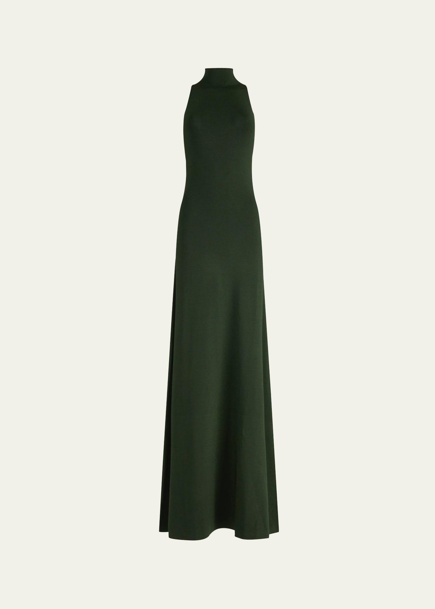 neddie turtleneck metallic knit maxi dress