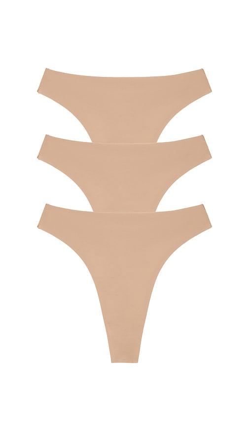 negative underwear base high thong 3-pack in nude.