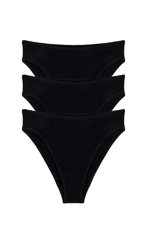 negative underwear cloud cotton french cut brief 3-pack in black.