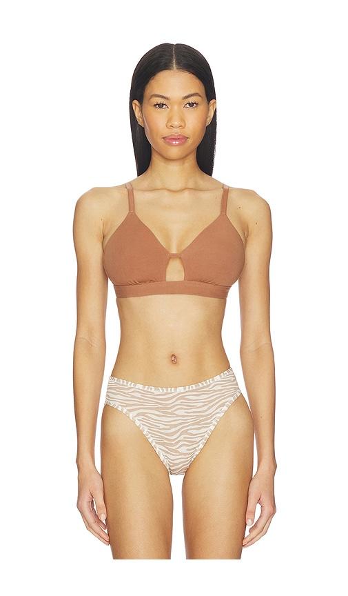 negative underwear cotton cutout bra in nude.