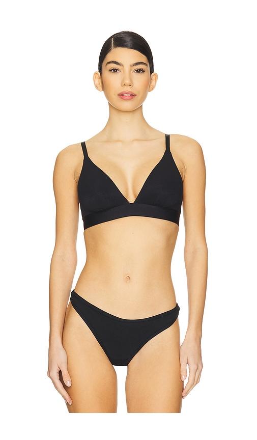 negative underwear cotton triangle bra in black.