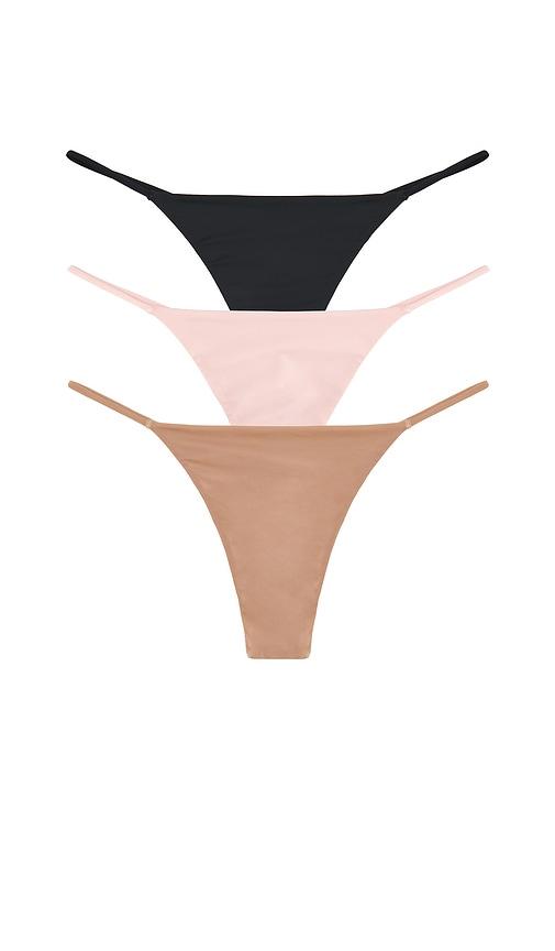 negative underwear glacã© string thong (3-pack) in black,nude.